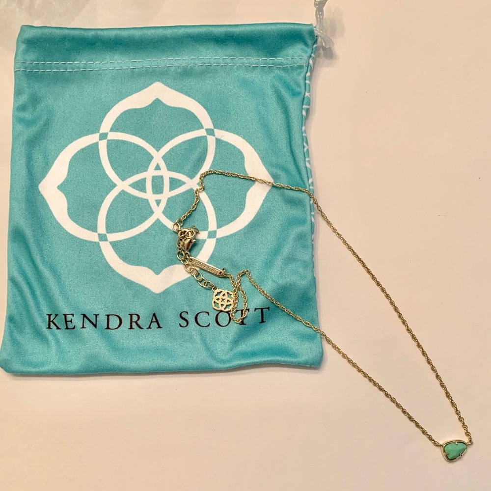 Kendra Scott Gold Pendant Necklace Turquoise